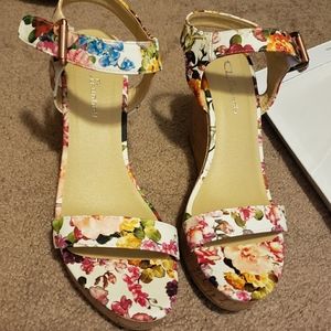 Floral Print Wedges